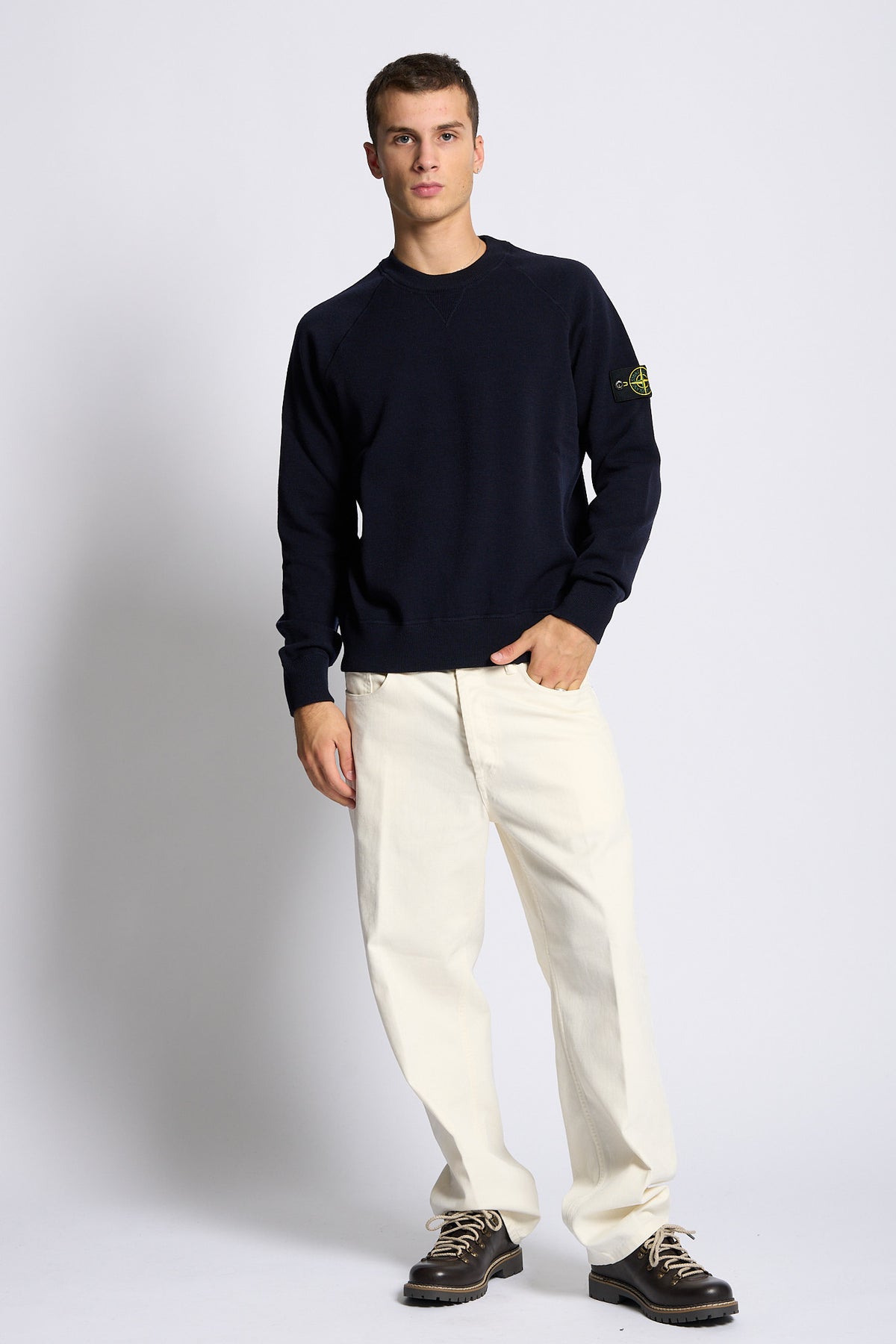 Stone island Girocollo Lana Blu Uomo-5