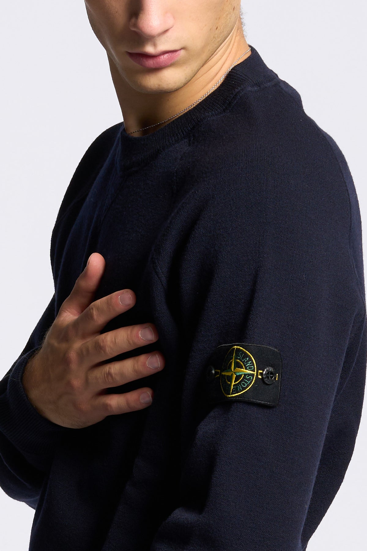 Stone island Girocollo Lana Blu Uomo-6