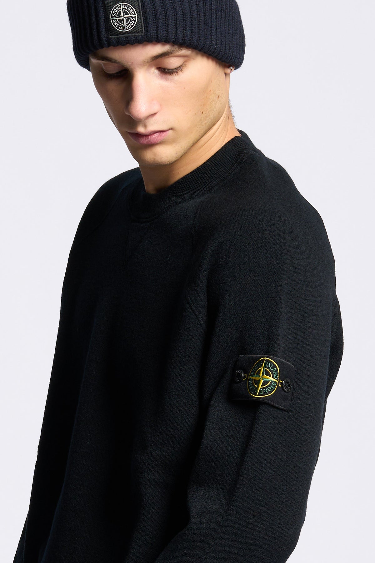 Stone island Girocollo Lana Nero Uomo-3