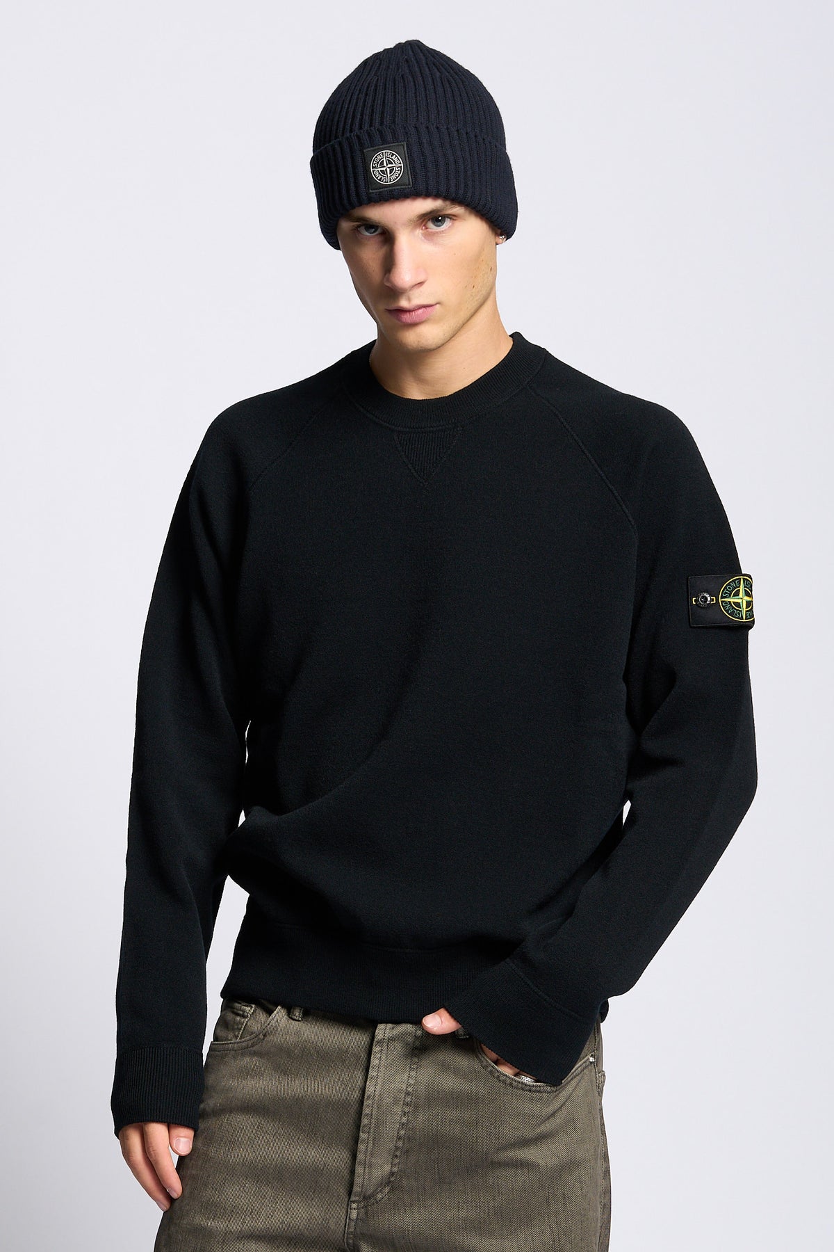 Stone island Girocollo Lana Nero Uomo-5