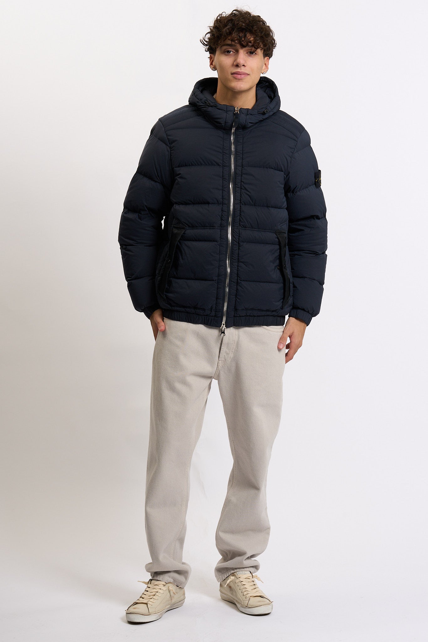 Stone island Giubbino Con Cappuccio Blu Uomo-3
