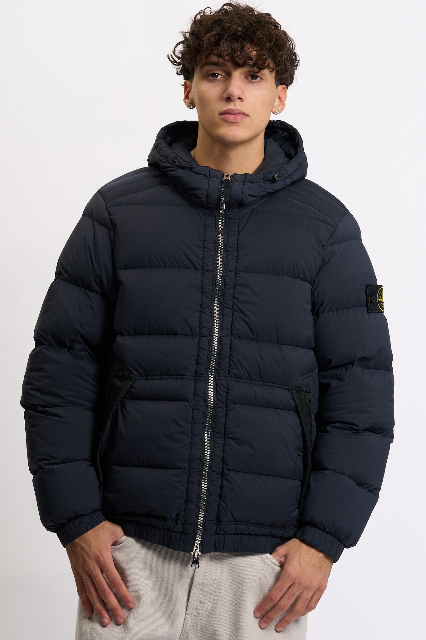 Stone island Giubbino Con Cappuccio Blu Uomo-4