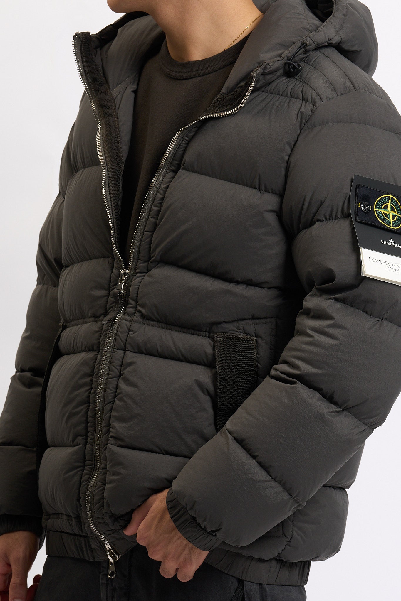 Stone island Giubbino Con Cappuccio Piombo Uomo-3