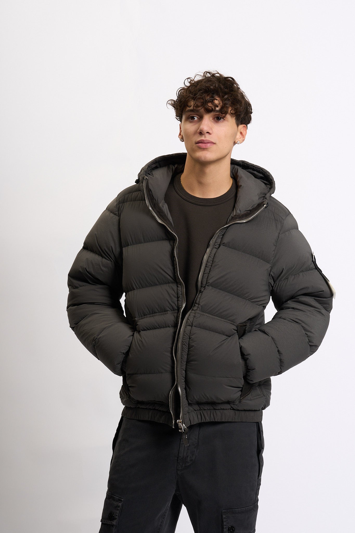 Stone island Giubbino Con Cappuccio Piombo Uomo-6