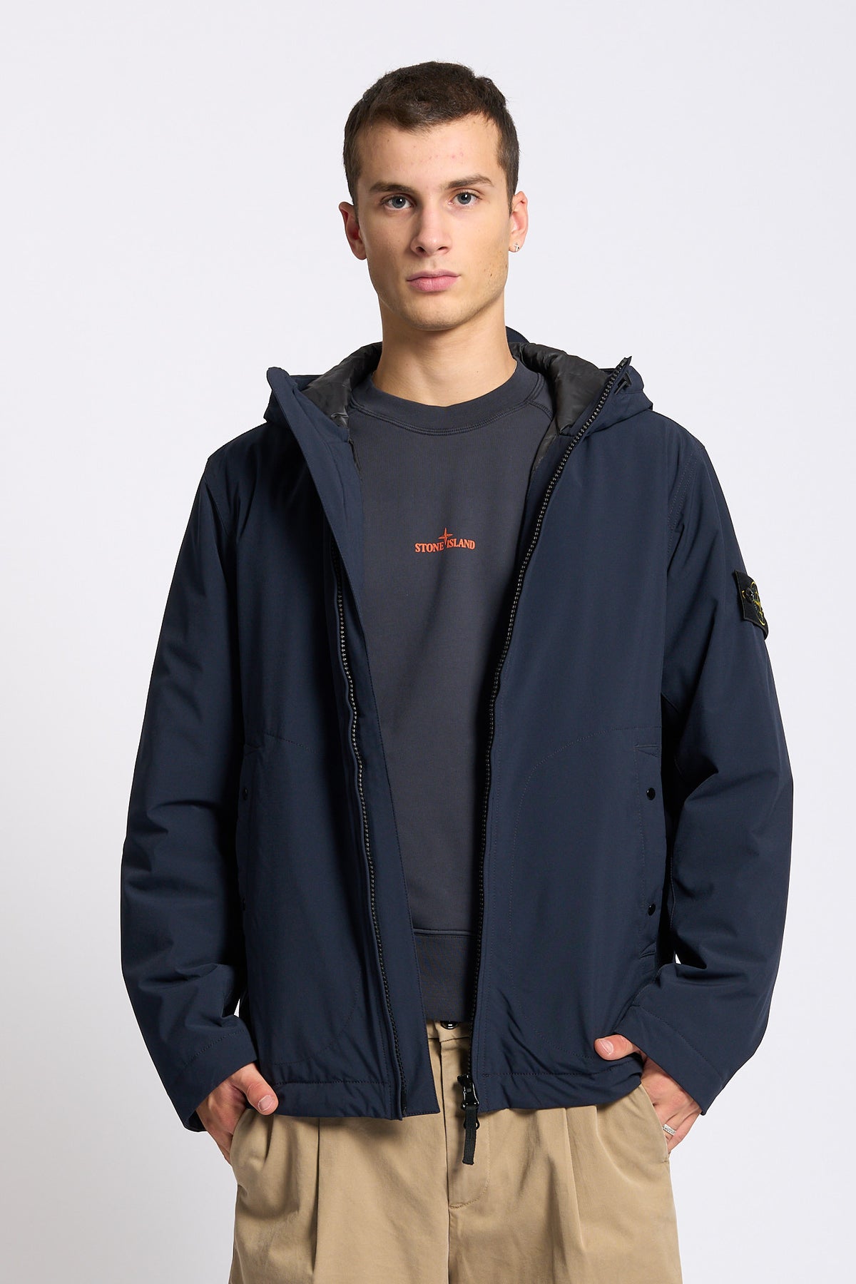Stone island Giubbino Soft Shell Blu Uomo-6