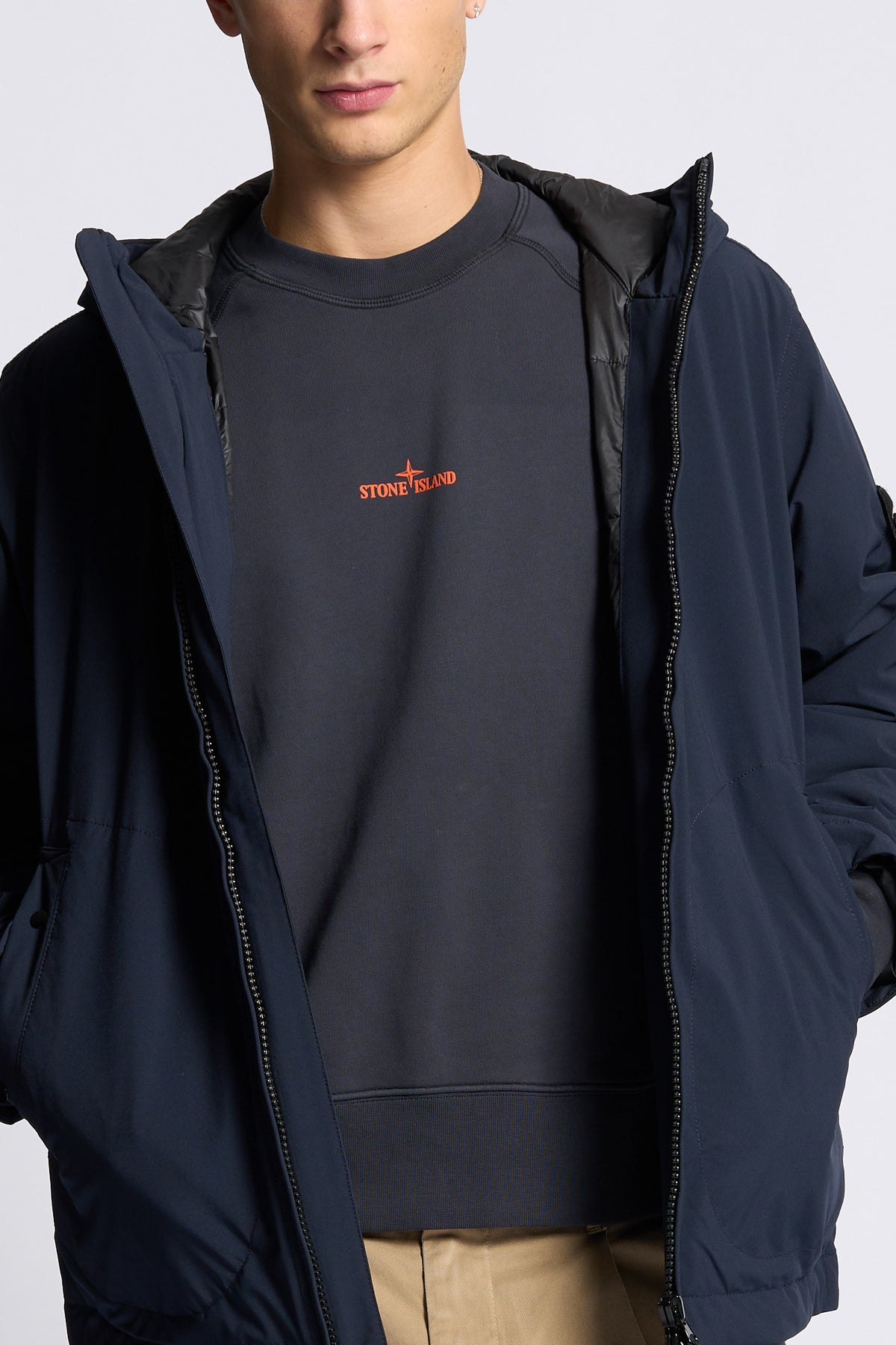 Stone island Giubbino Soft Shell Blu Uomo-4
