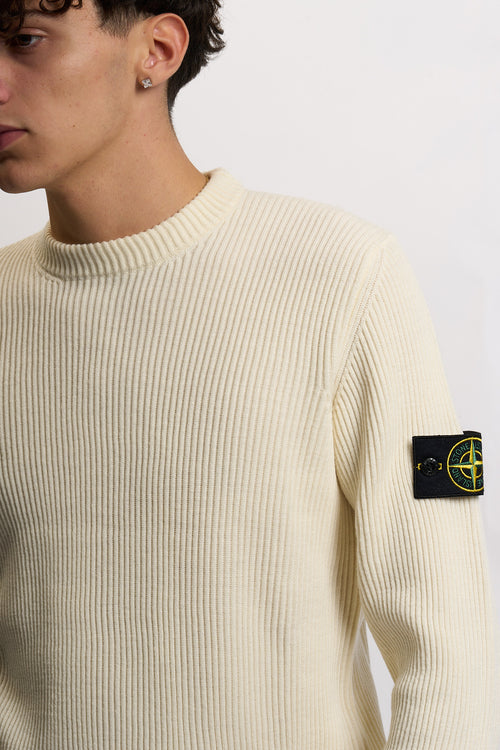 Stone island Maglia Costa Giro Panna Uomo