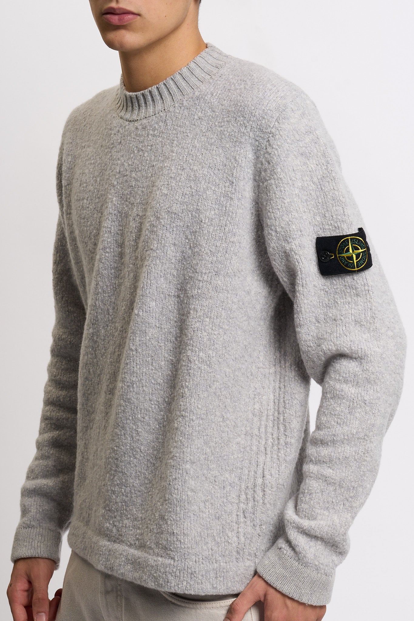 Stone island Maglia Fancy Yarn Grigio melange Uomo-5