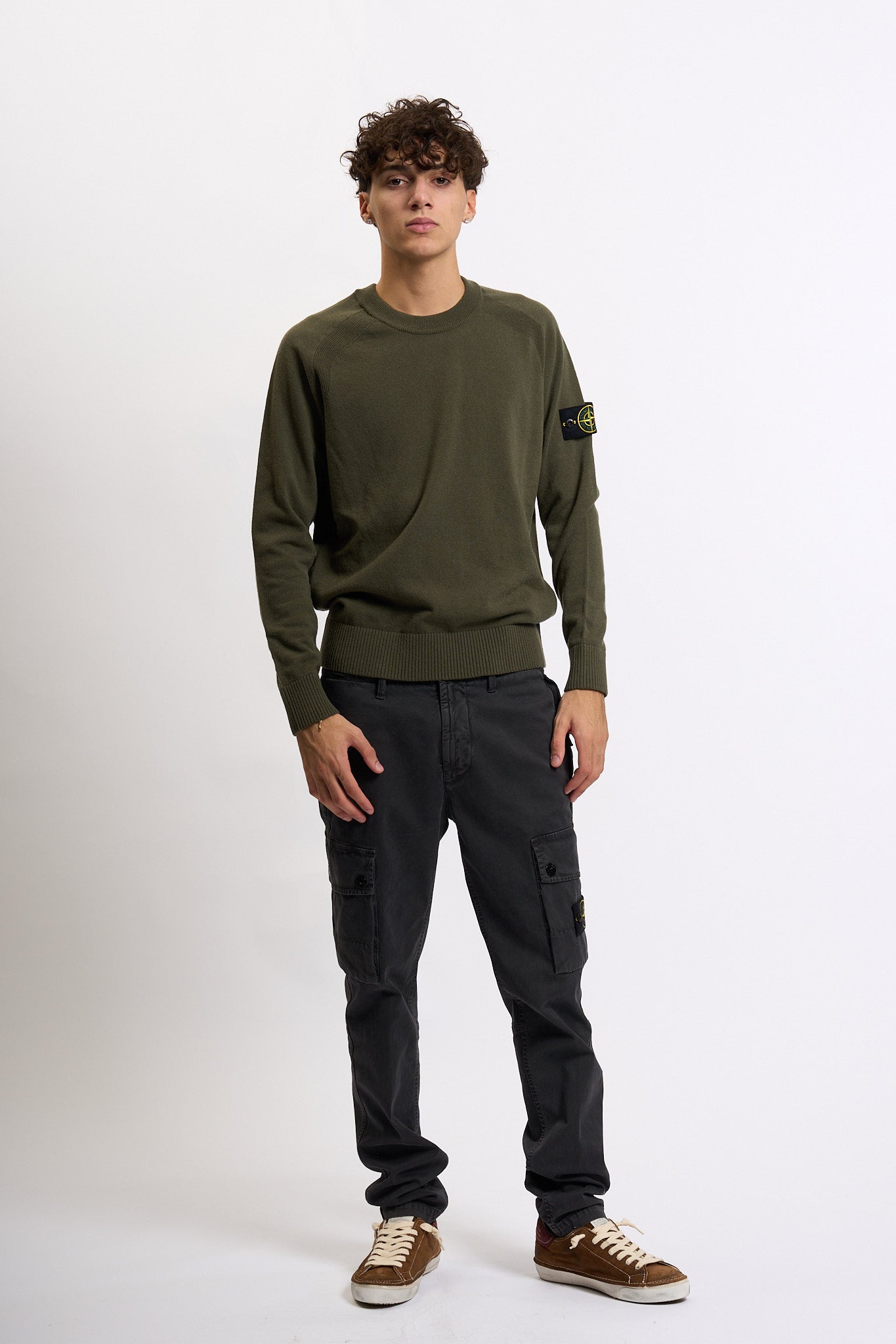 Stone island Maglia Geelong Militare Uomo-4