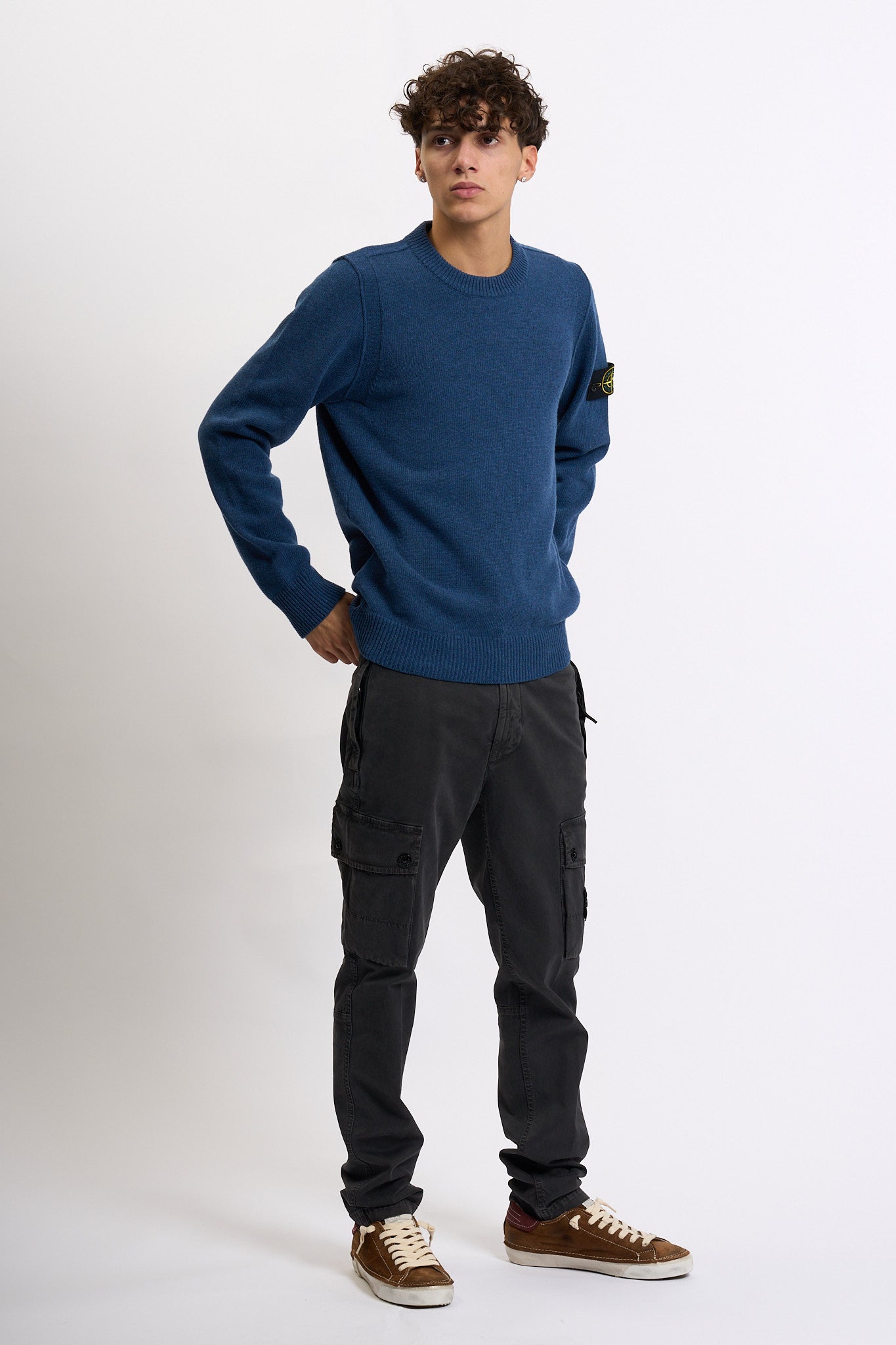 Stone island Maglia Lambswool Giro Acciaio Uomo-4