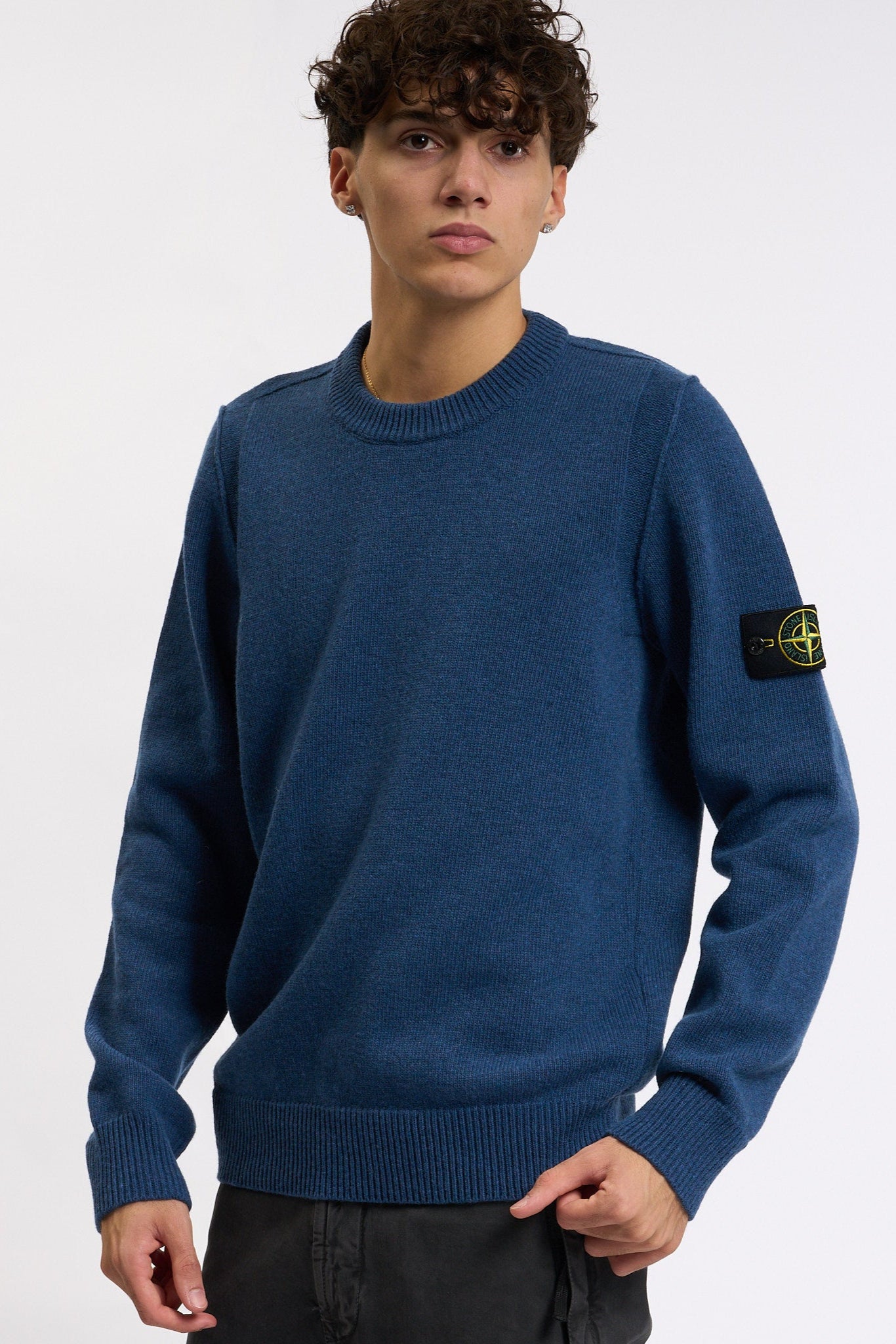 Stone island Maglia Lambswool Giro Acciaio Uomo-3