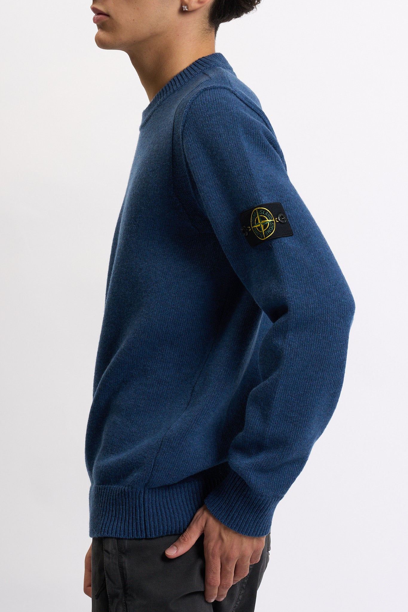 Stone island Maglia Lambswool Giro Acciaio Uomo-5