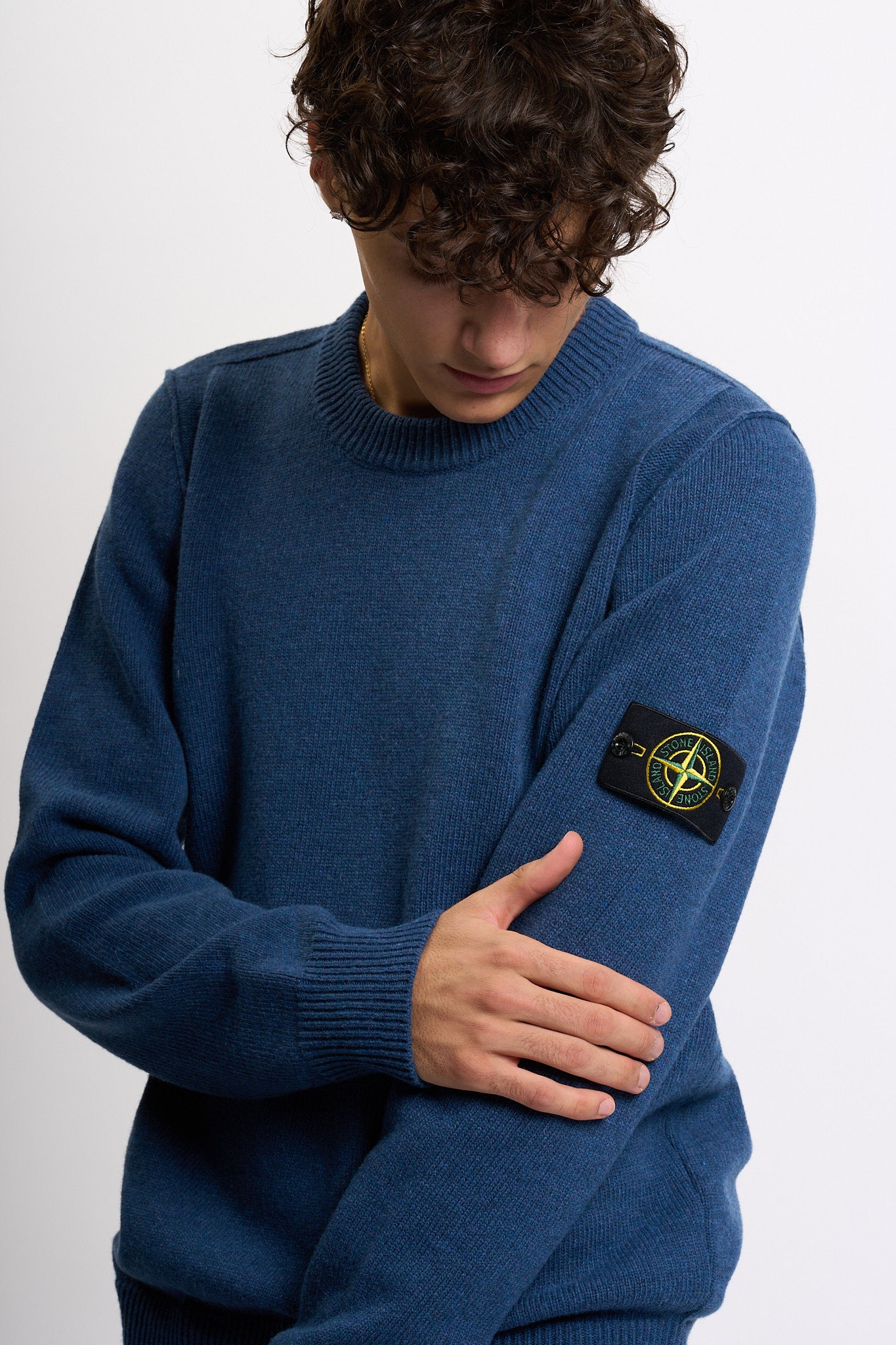 Stone island Maglia Lambswool Giro Acciaio Uomo-1