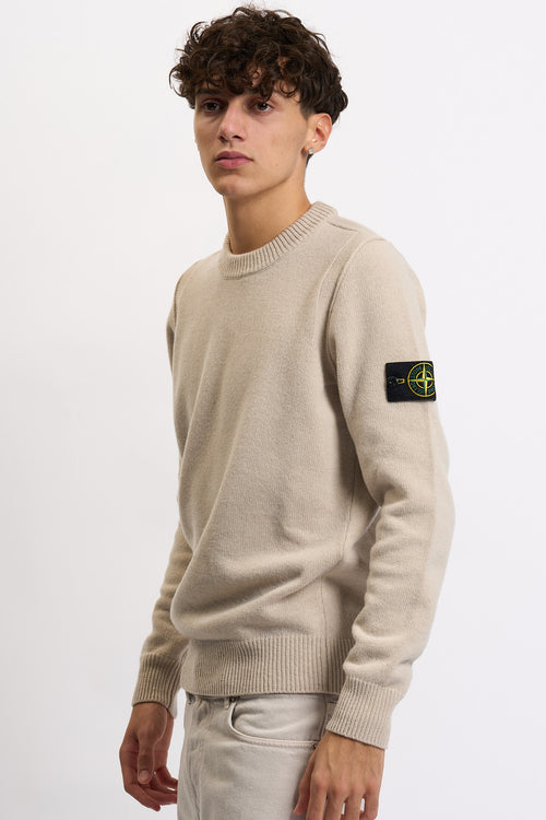 Stone island Maglia Lambswool Giro Desert Uomo
