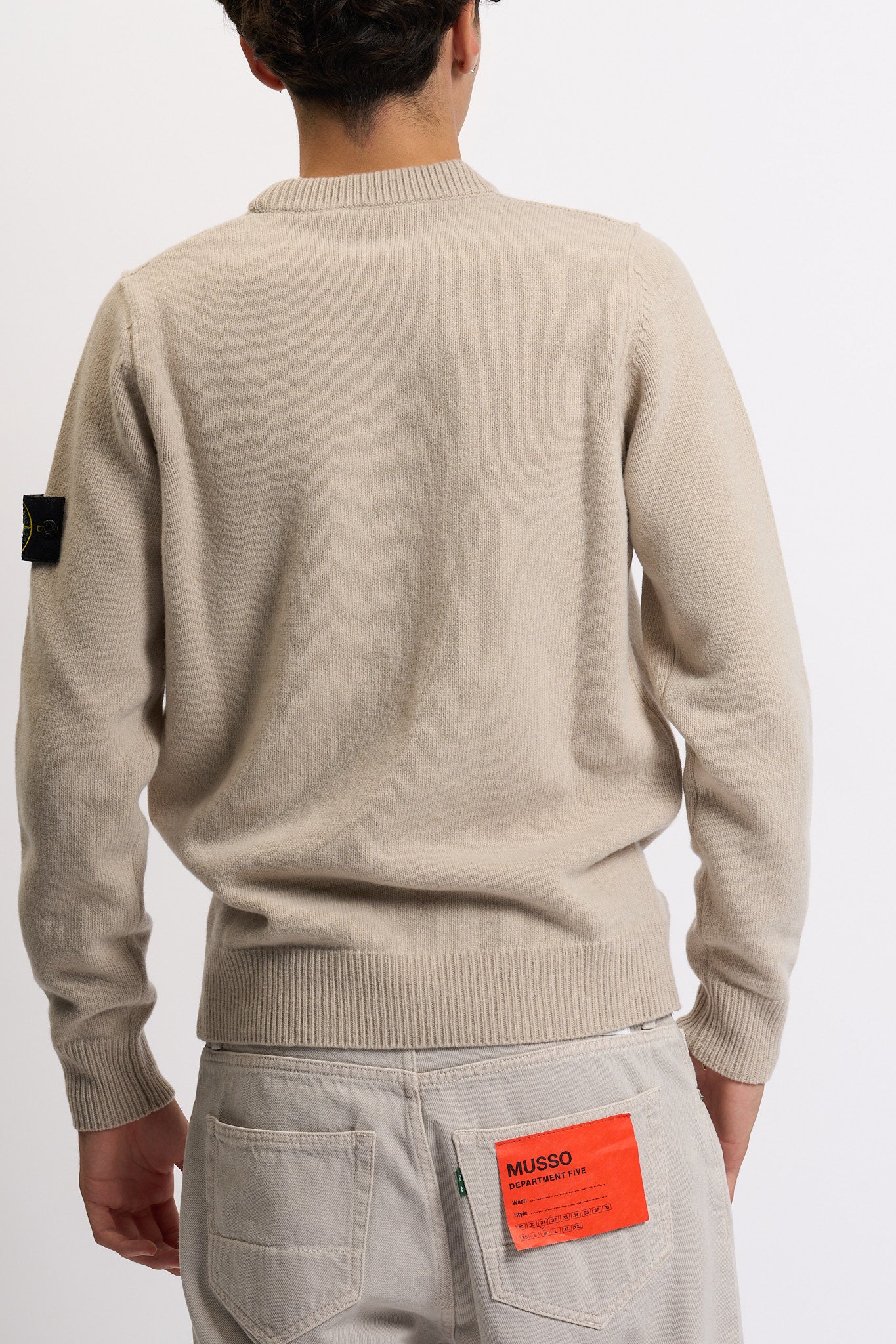 Stone island Maglia Lambswool Giro Desert Uomo-3