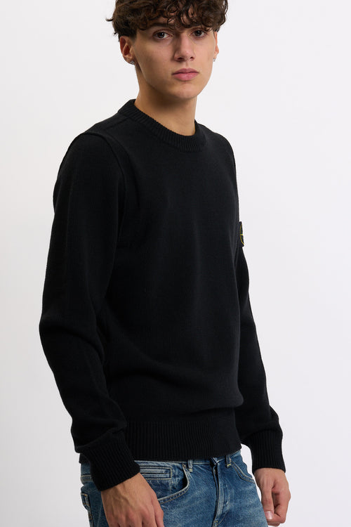 Stone island Maglia Lambswool Giro Nero Uomo