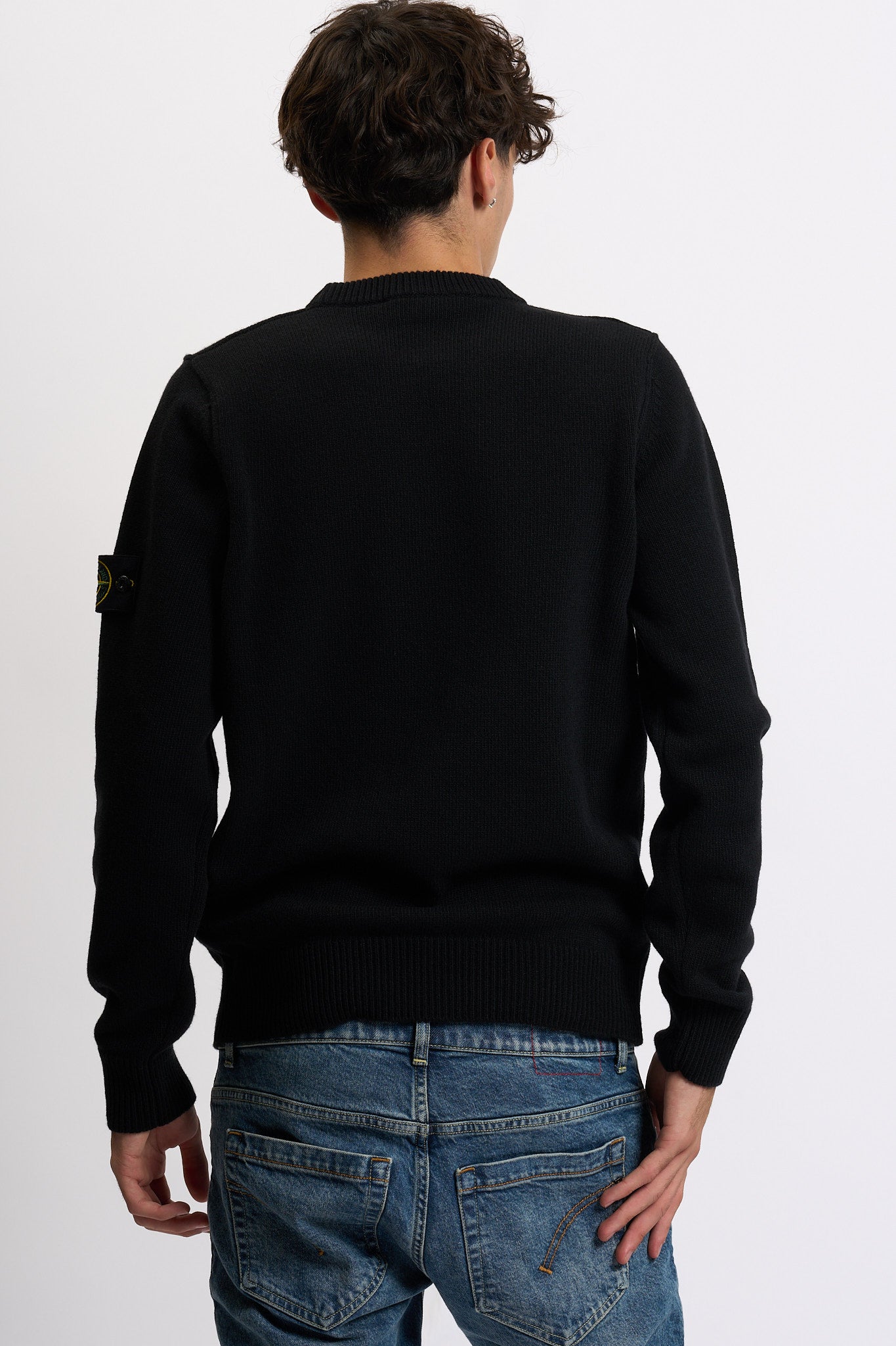 Stone island Maglia Lambswool Giro Nero Uomo-4