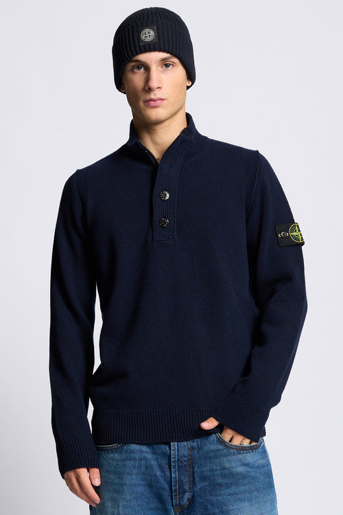 Stone island Maglia Mezza Zip Blu Uomo