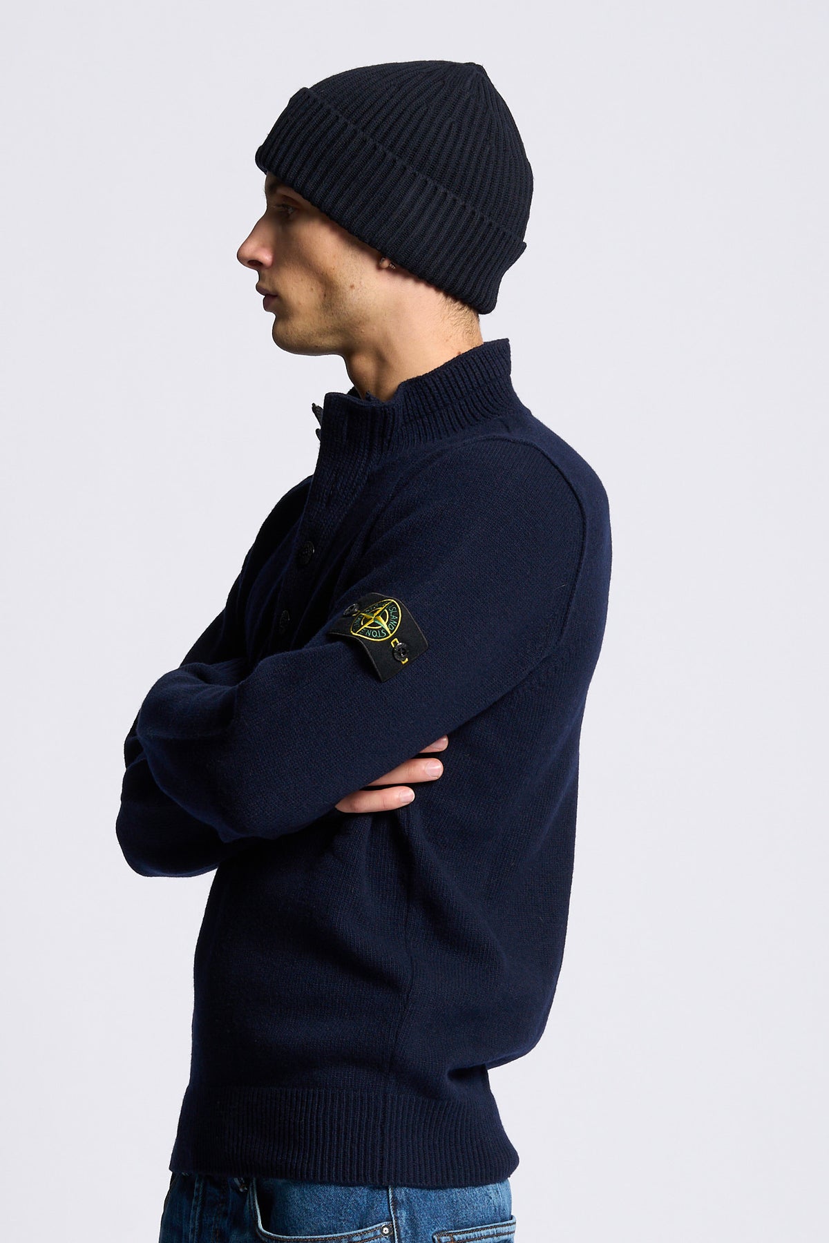 Stone island Maglia Mezza Zip Blu Uomo-3