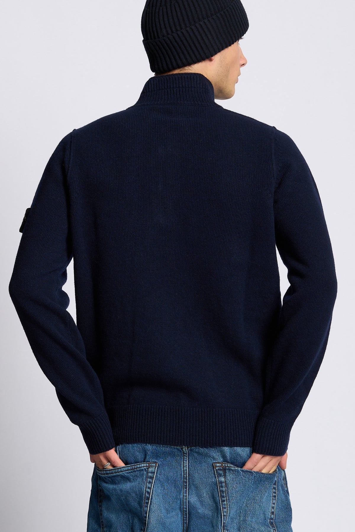 Stone island Maglia Mezza Zip Blu Uomo-5