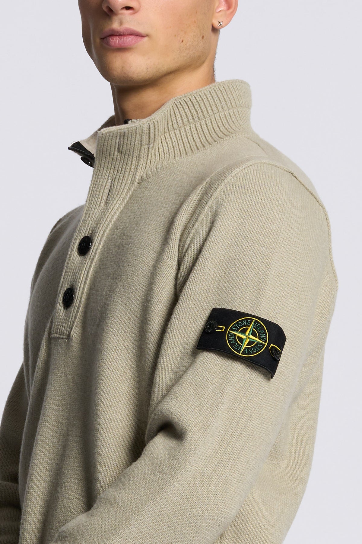 Stone island Maglia Mezza Zip Sabbia Uomo-4
