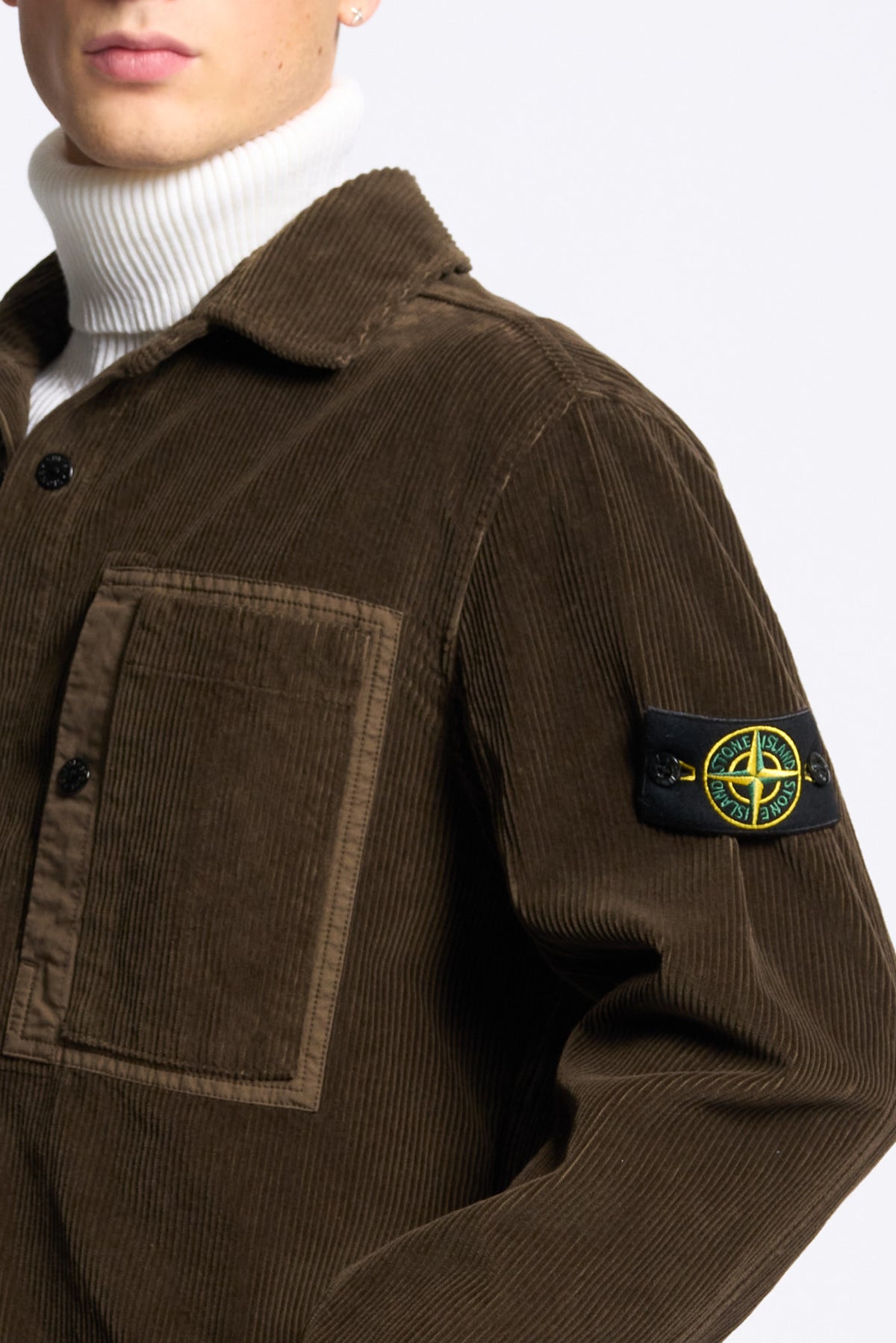 Stone island Overshirt Velluto Testa di moro Uomo-7