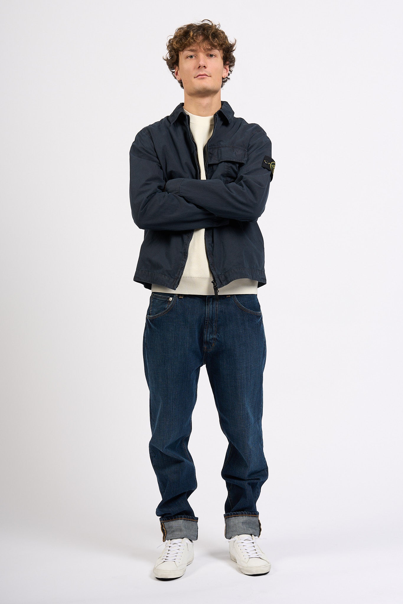 Stone island Overshirt in Canvas Blu Uomo-9