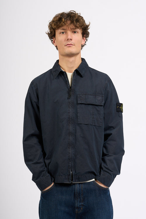 Stone island Overshirt in Canvas Blu Uomo
