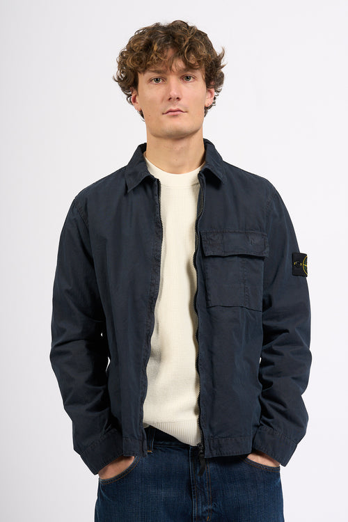 Stone island Overshirt in Canvas Blu Uomo-2