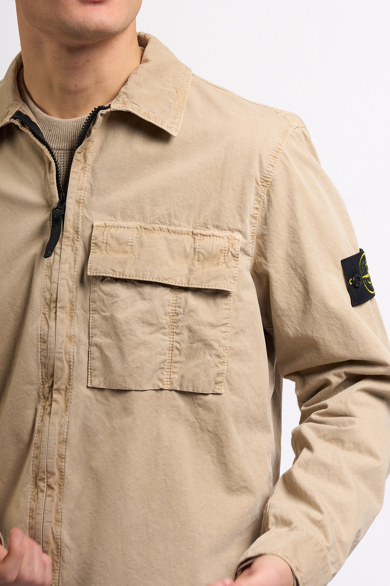 Stone island Overshirt in Canvas Desert Uomo-2