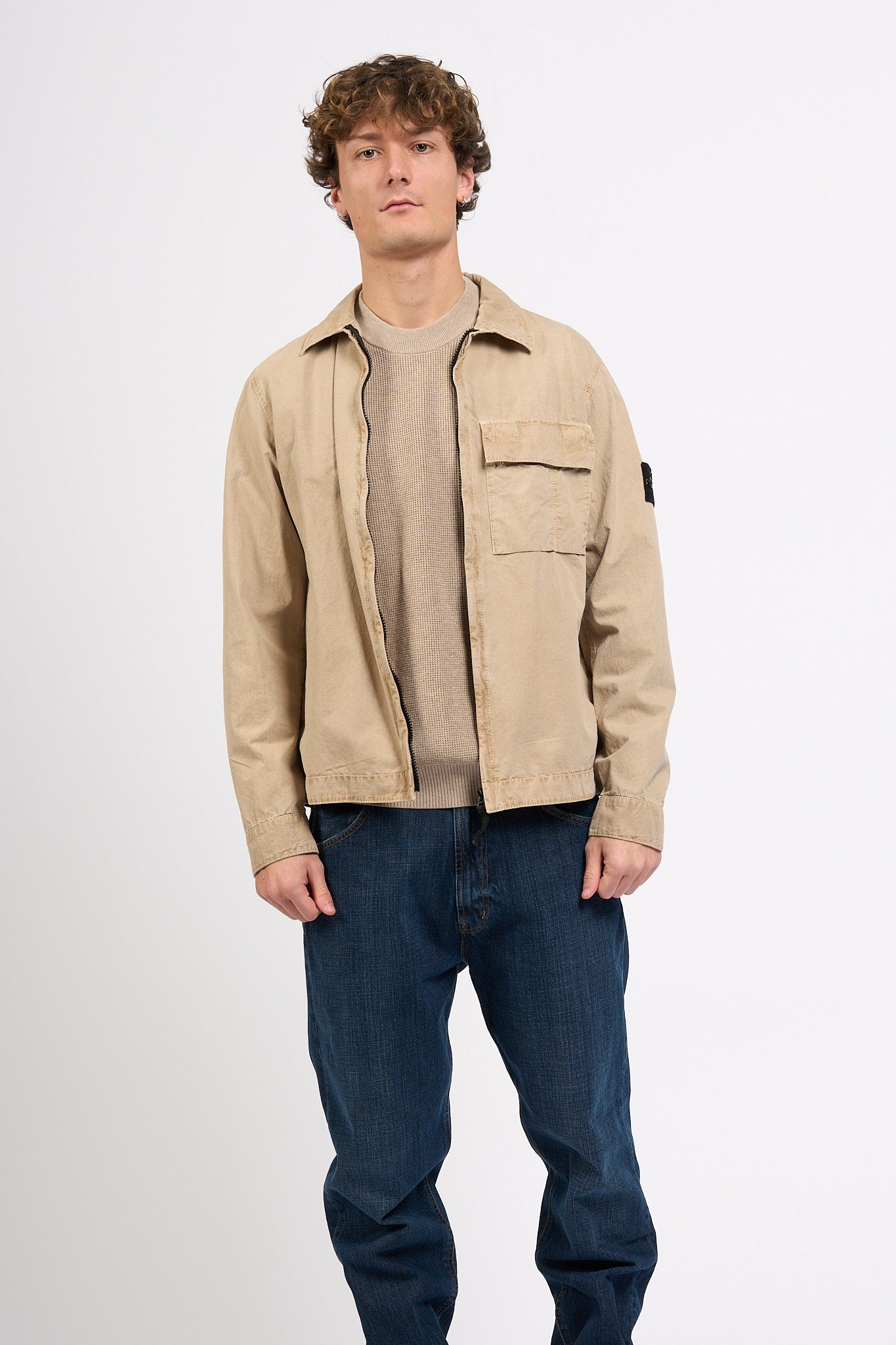 Stone island Overshirt in Canvas Desert Uomo-1