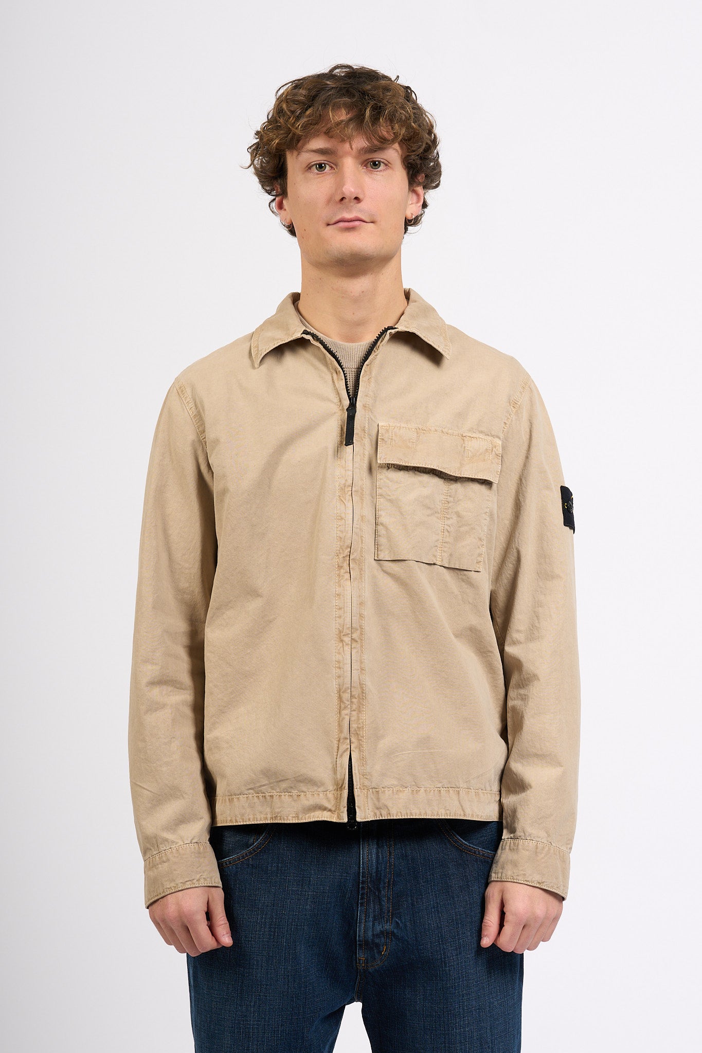 Stone island Overshirt in Canvas Desert Uomo-6