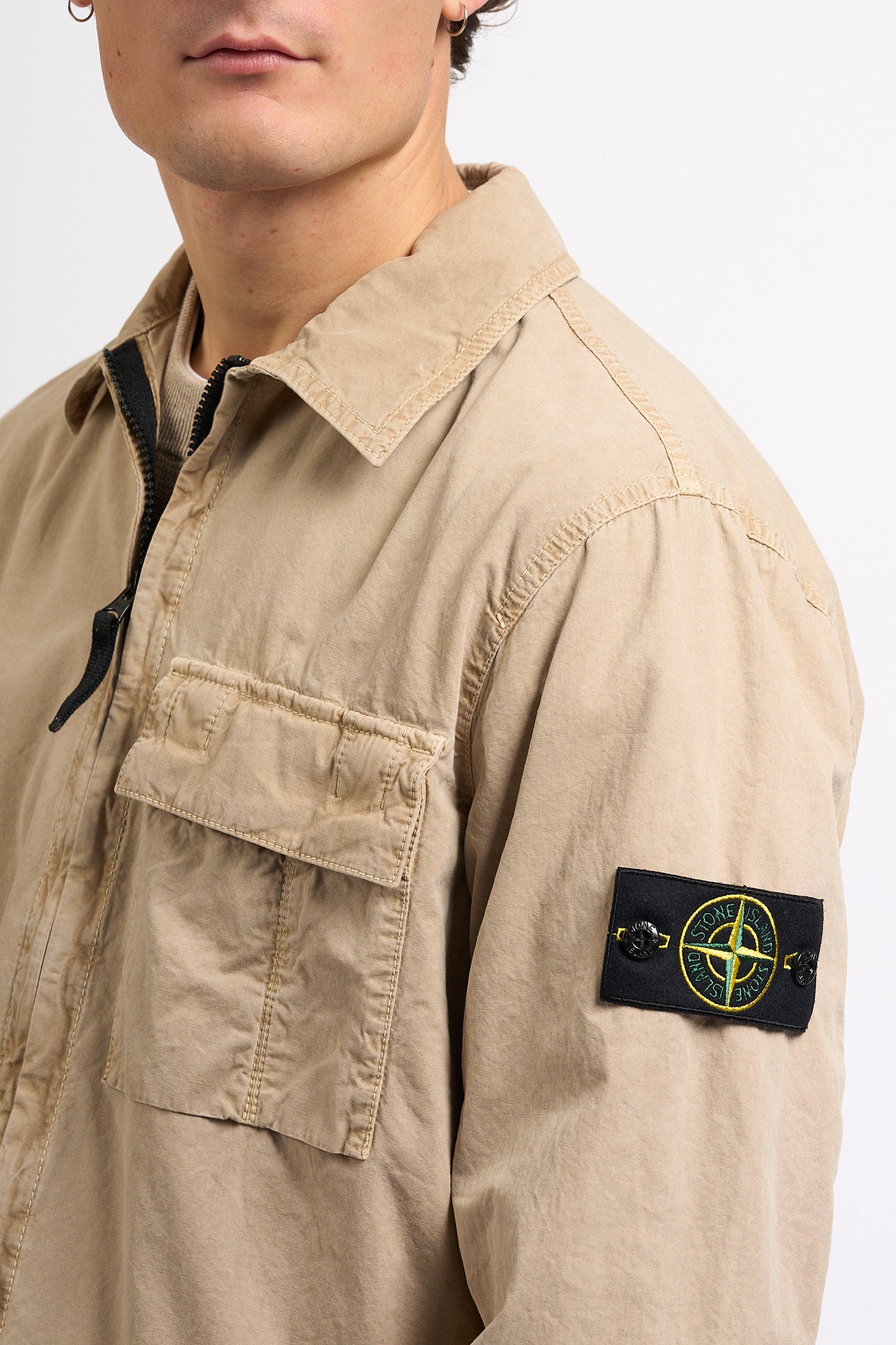 Stone island Overshirt in Canvas Desert Uomo-9