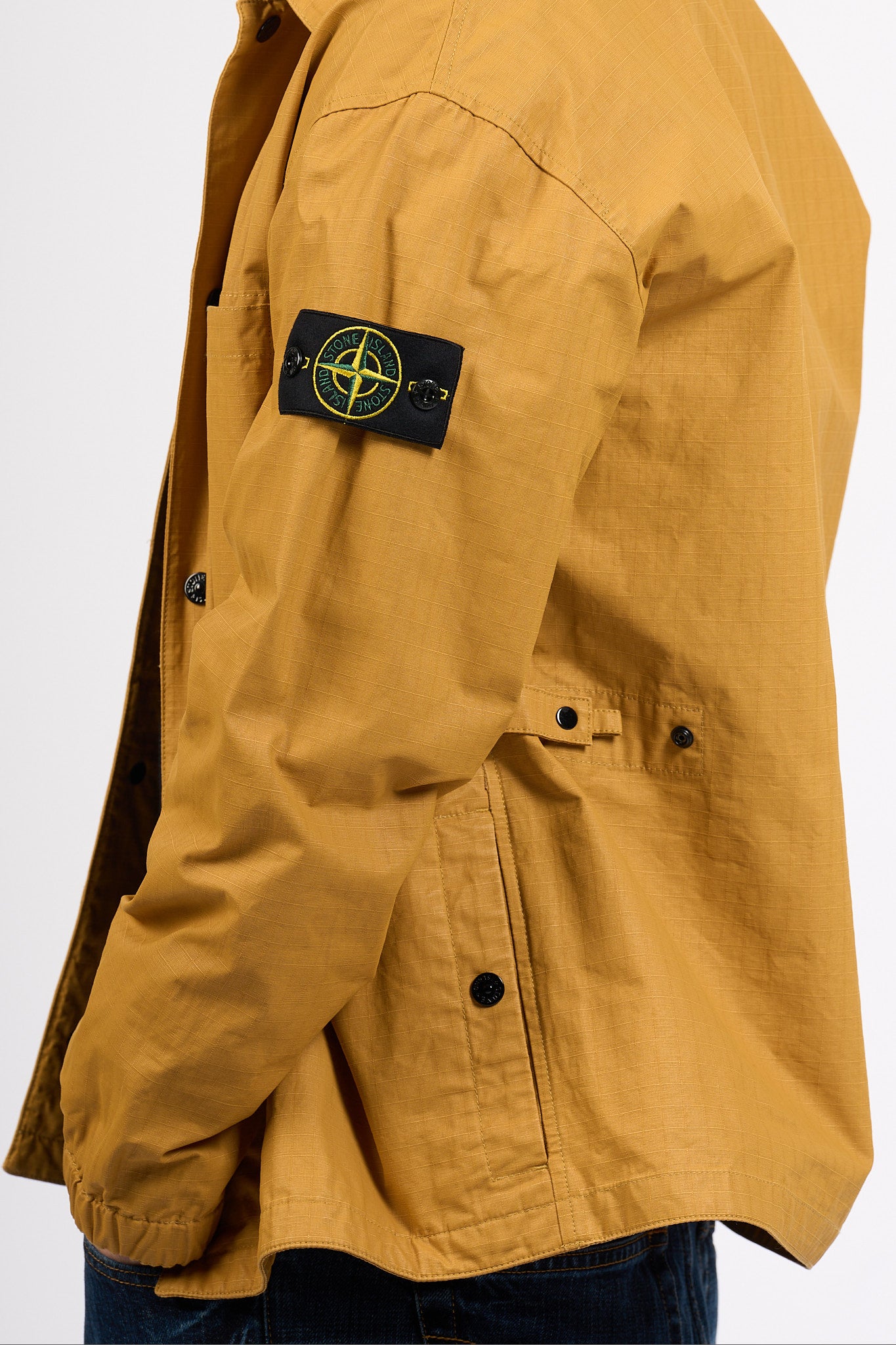 Stone island Overshirt in Cotone Ocra Uomo-2