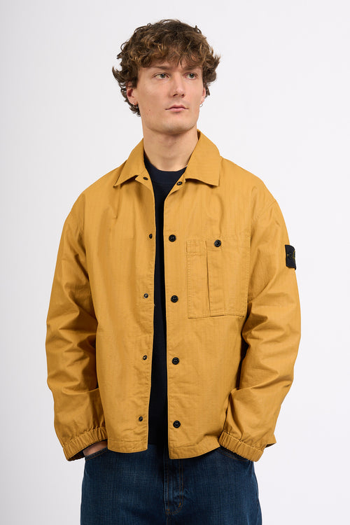Stone island Overshirt in Cotone Ocra Uomo