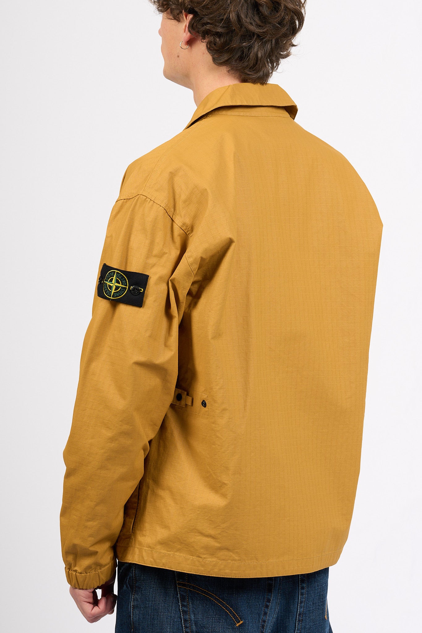 Stone island Overshirt in Cotone Ocra Uomo-5