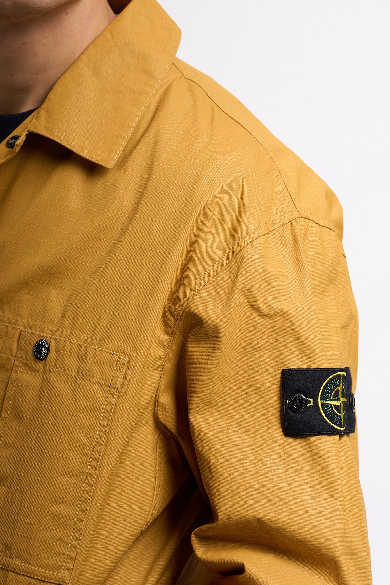 Stone island Overshirt in Cotone Ocra Uomo-7