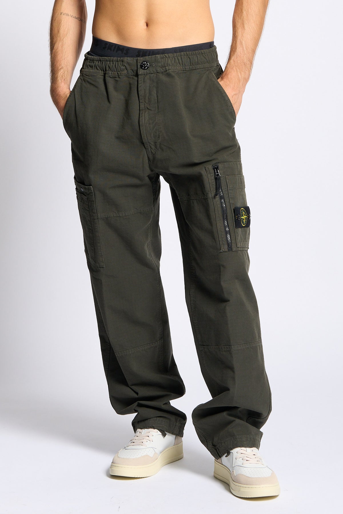 Stone island Pantalone Cargo Loose Testa di moro Uomo-1
