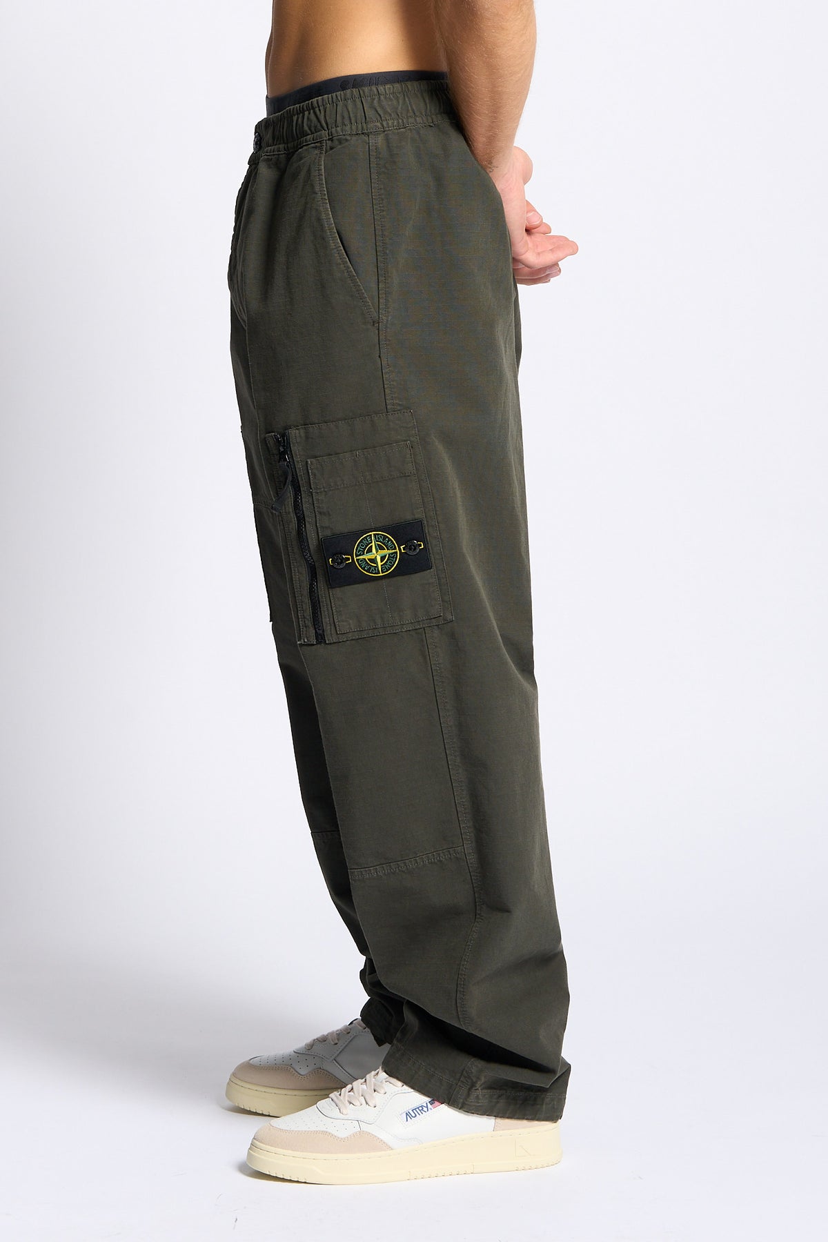 Stone island Pantalone Cargo Loose Testa di moro Uomo-4