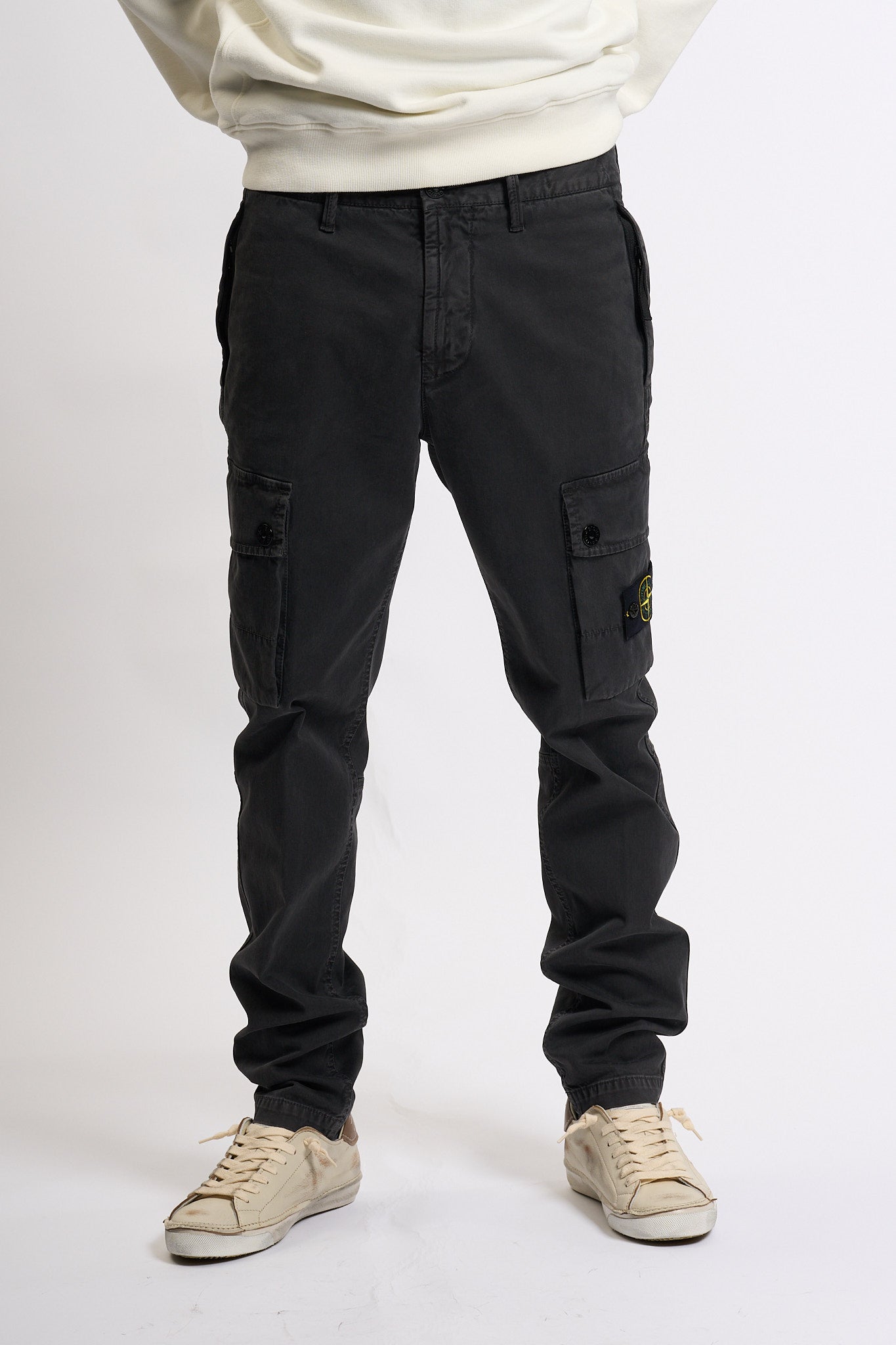 Stone island Pantalone Cargo Piombo Uomo-3