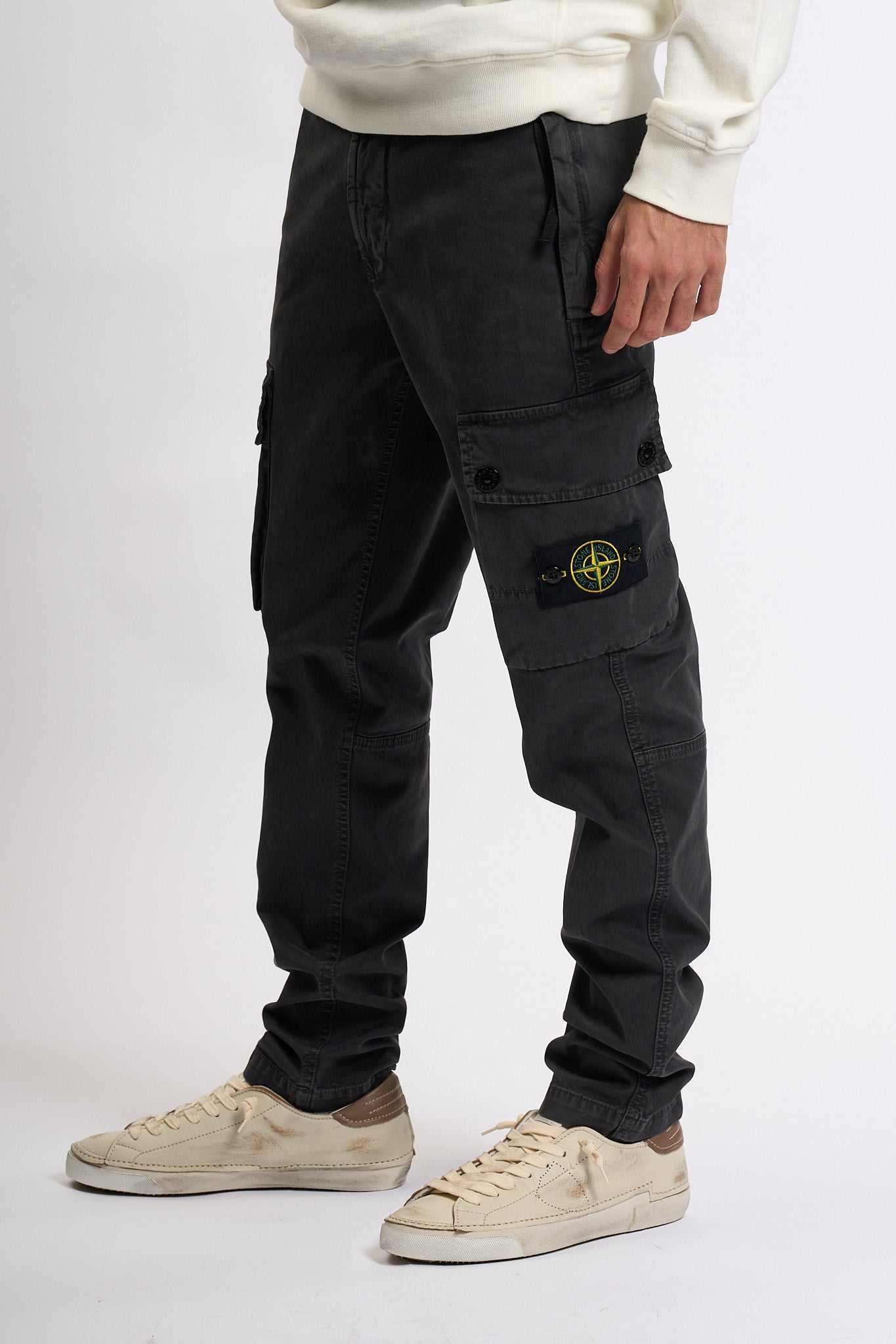 Stone island Pantalone Cargo Piombo Uomo-1