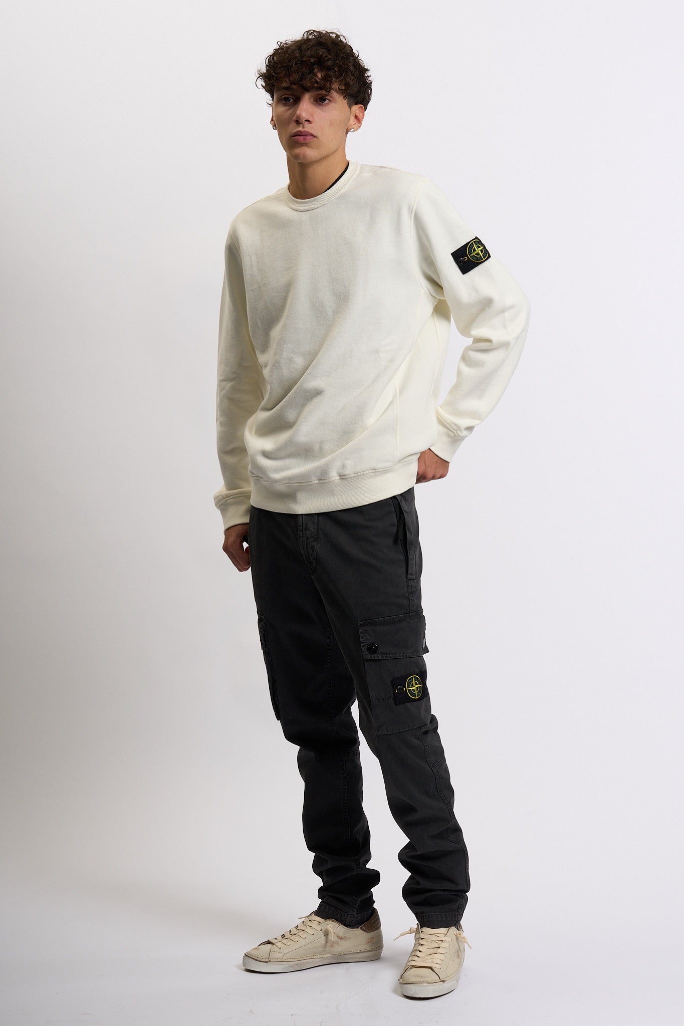 Stone island Pantalone Cargo Piombo Uomo-6
