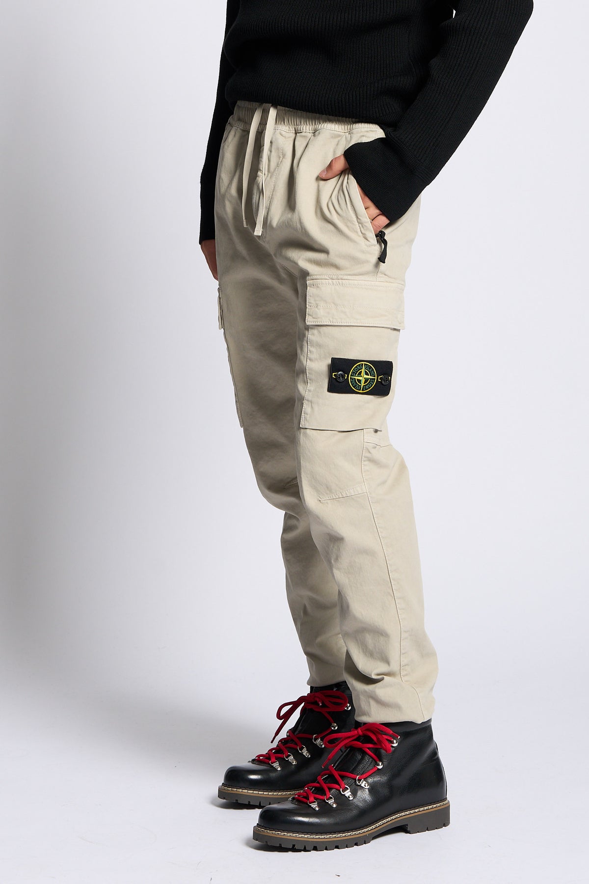 Stone island Pantalone Cargo Polsino Sabbia Uomo-2