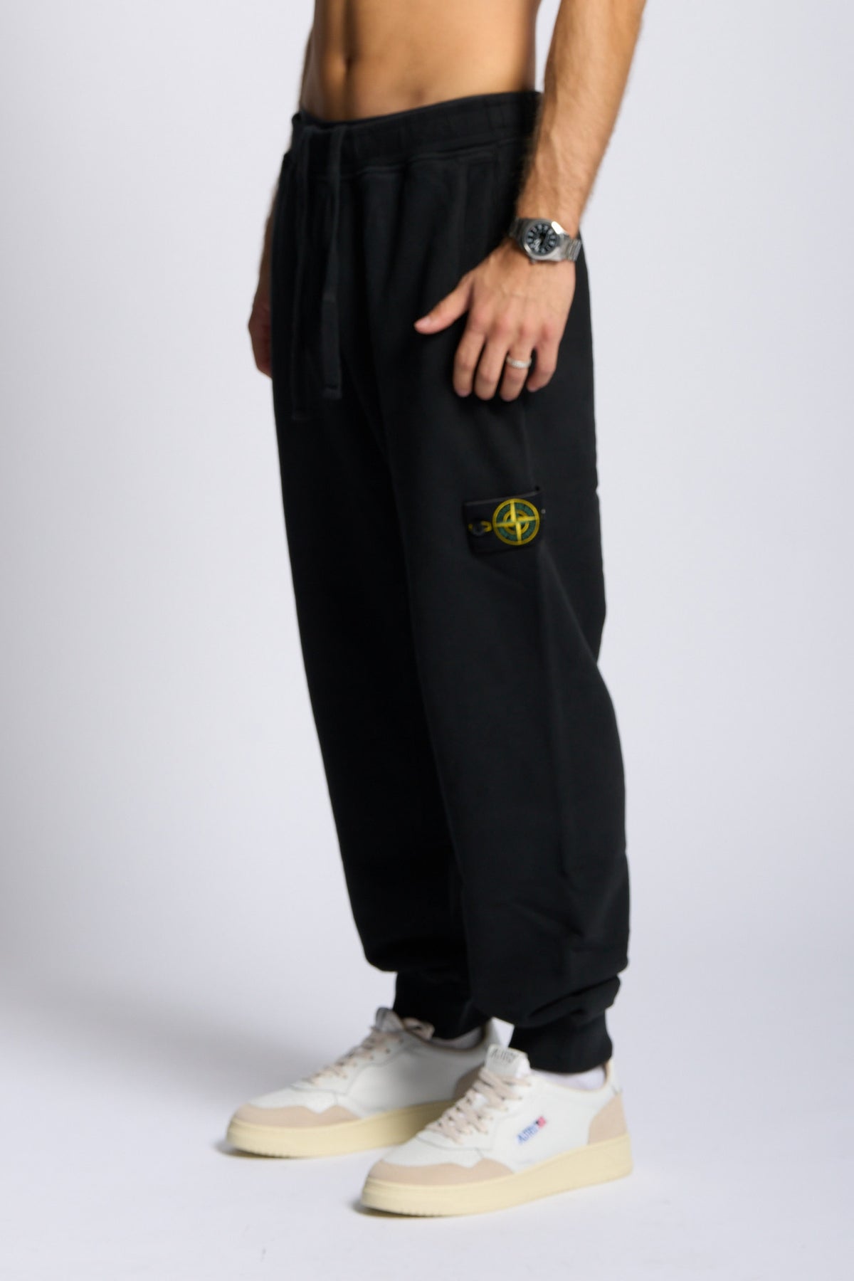 Stone island Pantalone Felpa Nero Uomo-1