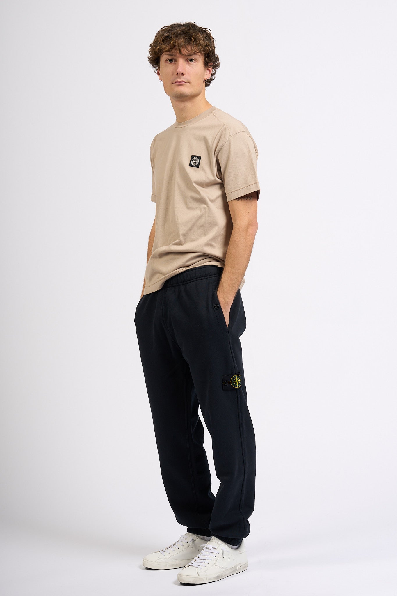 Stone island Pantalone In Felpa Blu Uomo-1