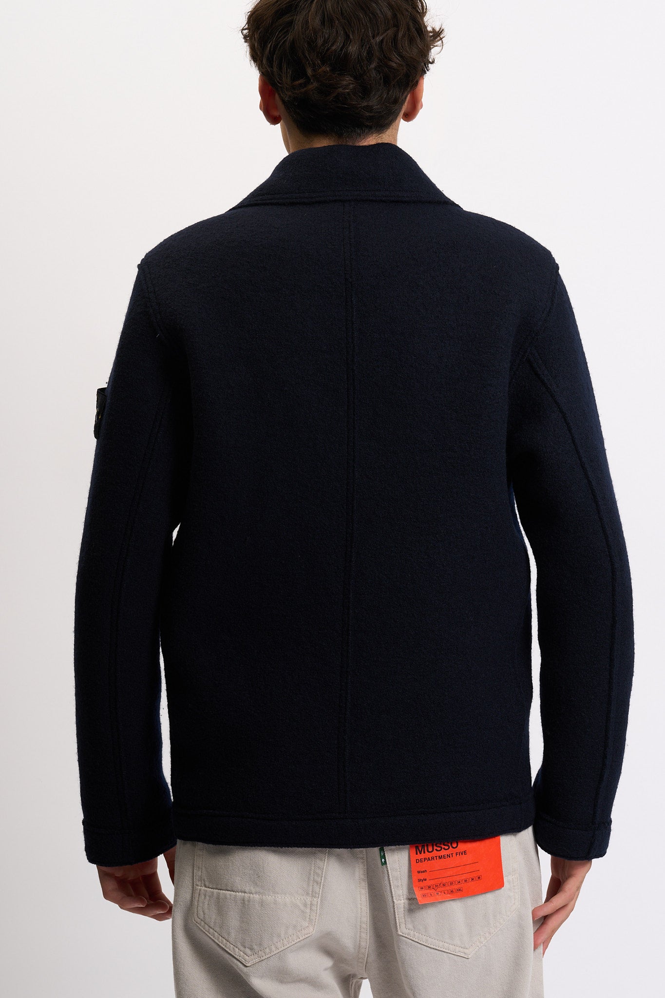 Stone island Peacot Lana Cotta Blu Uomo-7