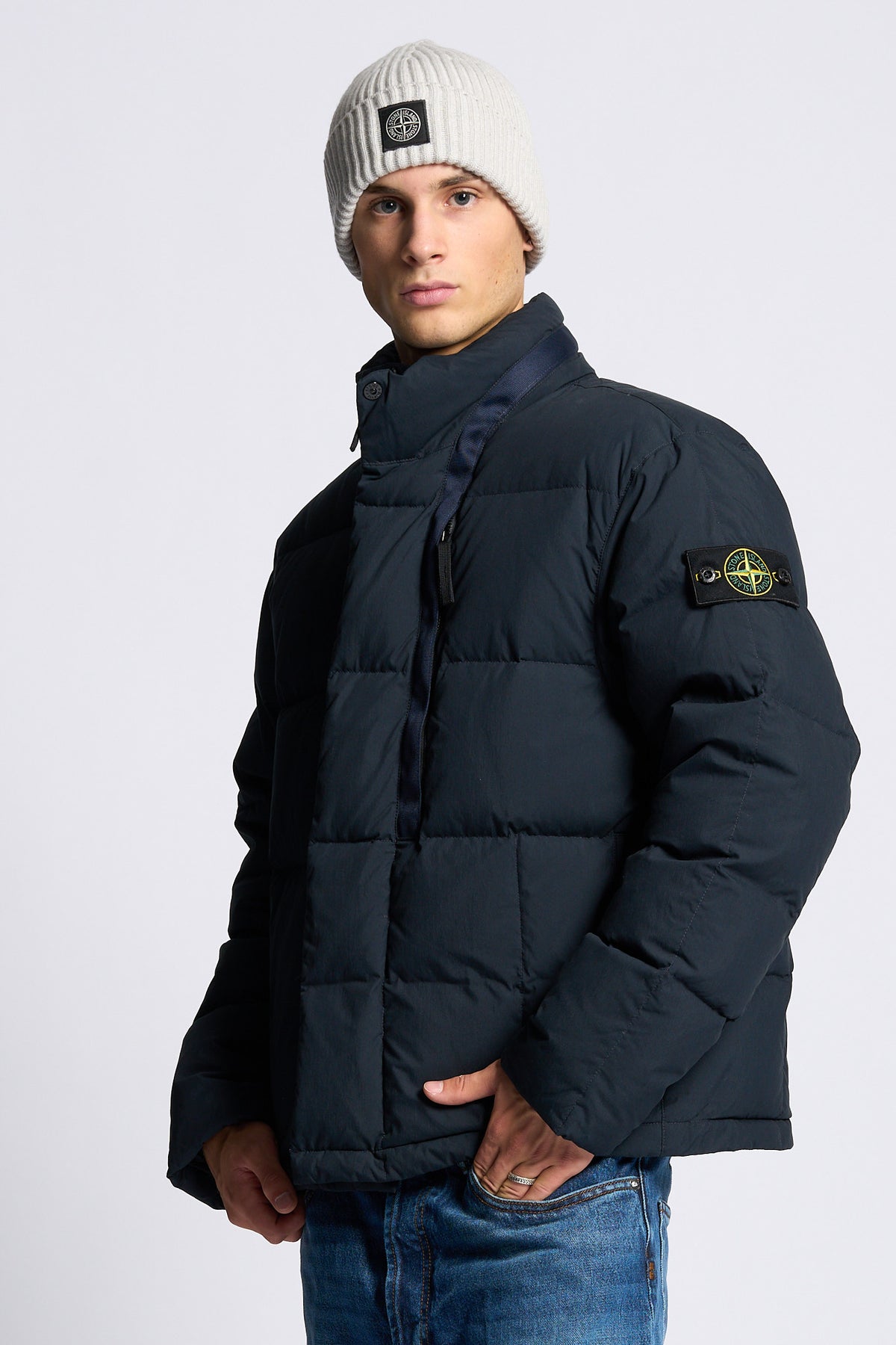 Stone island Piumino Cotton Blu Uomo-2