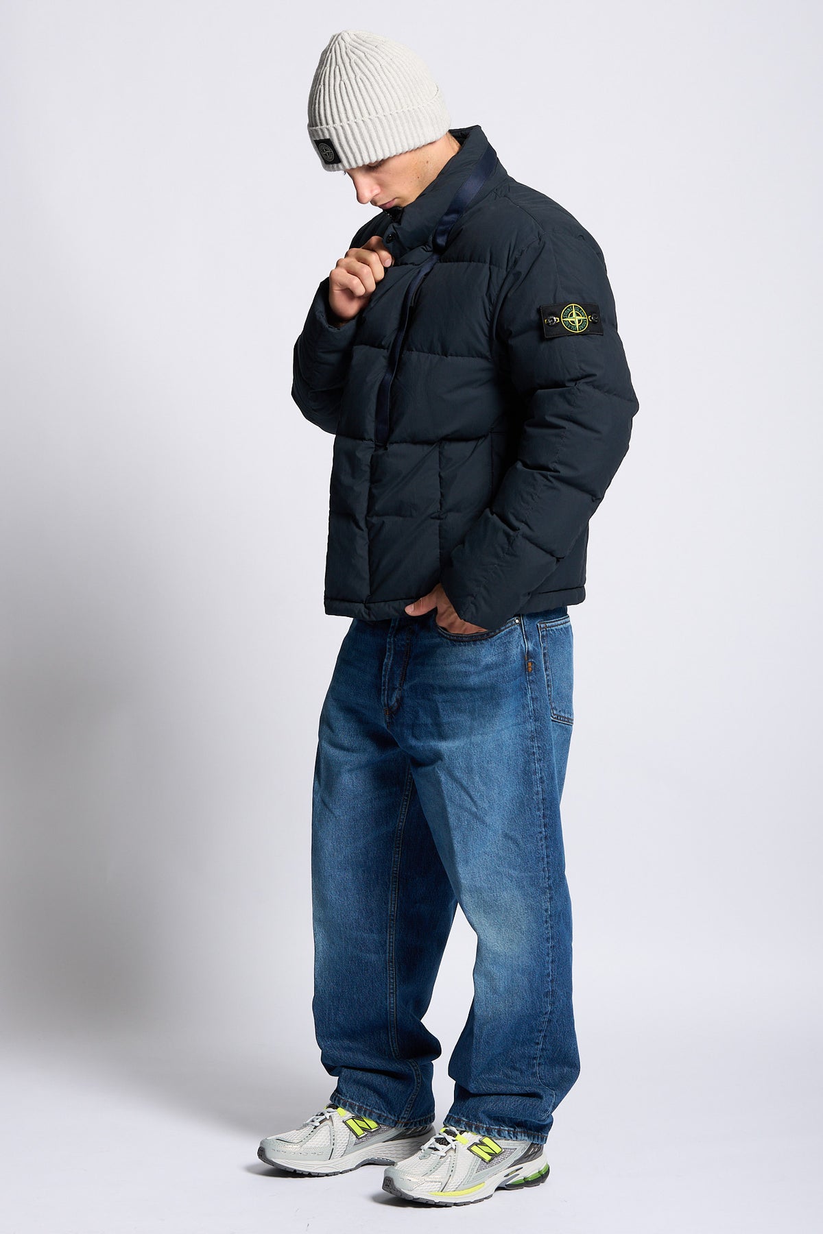 Stone island Piumino Cotton Blu Uomo-5