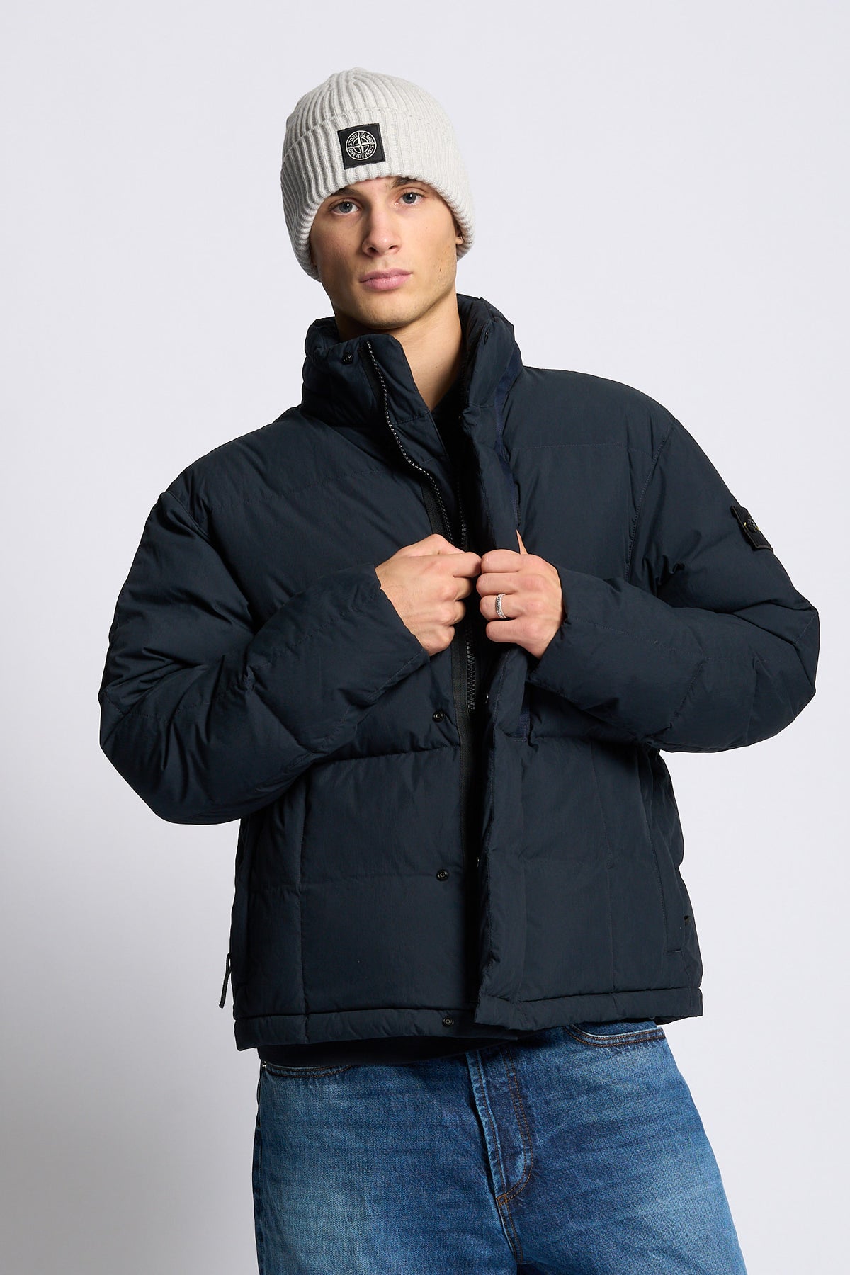 Stone island Piumino Cotton Blu Uomo-10