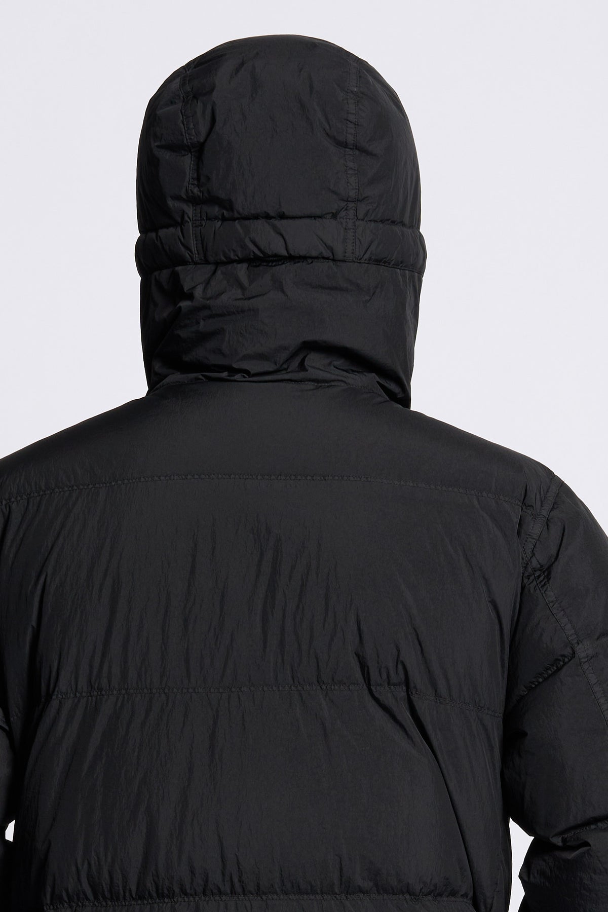 Stone island Piumino Crinkle Cappuccio Nero Uomo-7
